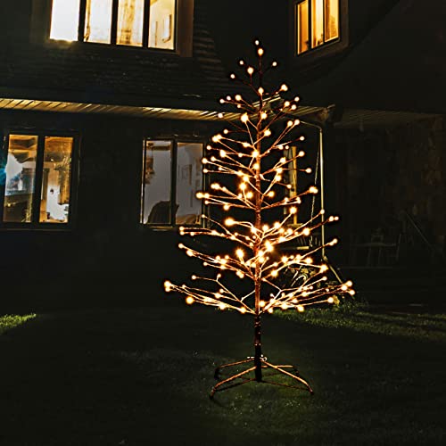 5ft Pre-Lit LED Snowy Twig Tree: Festive Christmas Decoration