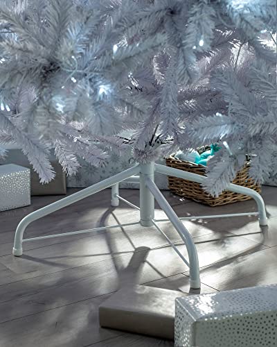 WeRChristmas Pre Lit Deluxe Pine Christmas Tree with 250 White LED Lights, White, 6 feet/1.8m