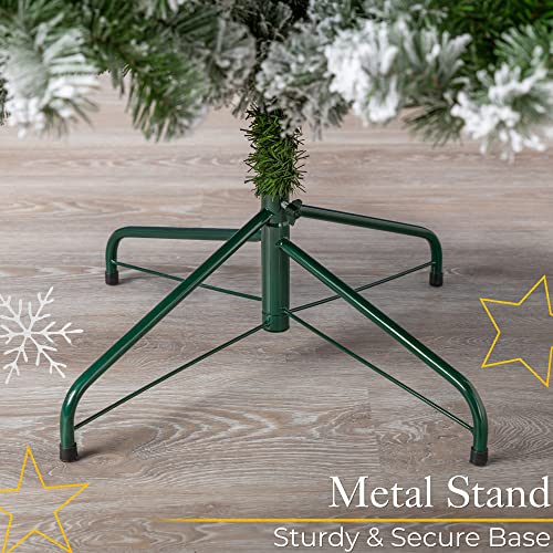 7ft Snowy Christmas Tree: Artificial Snow Frosted Spruce