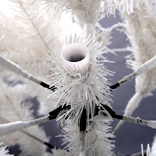 WeRChristmas Pre Lit Deluxe Pine Christmas Tree with 250 White LED Lights, White, 6 feet/1.8m