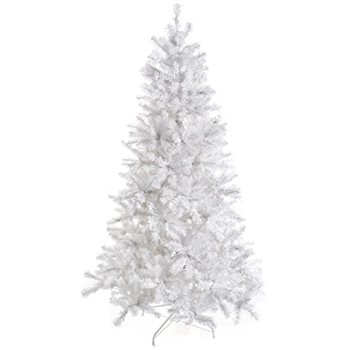 WeRChristmas Pre Lit Deluxe Pine Christmas Tree with 250 White LED Lights, White, 6 feet/1.8m
