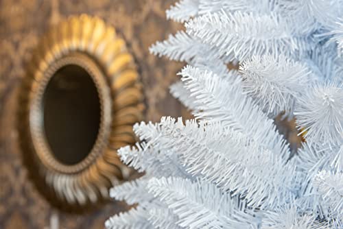 SHATCHI Snowy Mountain Tips with 4 Shades of Black and White Artificial Christmas Tree Holiday Home Xmas Festive Decorations, PVC, 7FT