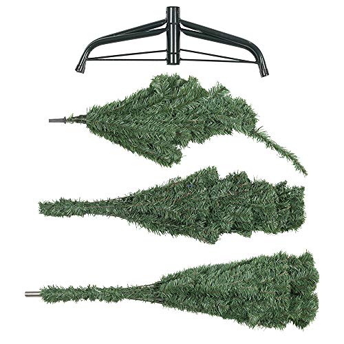 Bravich 120 CM / 4 Ft Green Christmas Tree With 300 Tips & Base Stand. Large Thick Tinsel PVC Artificial Tree For Indoor Xmas Home Decorations. Easy Fold Pine Branches & Light For Storage.