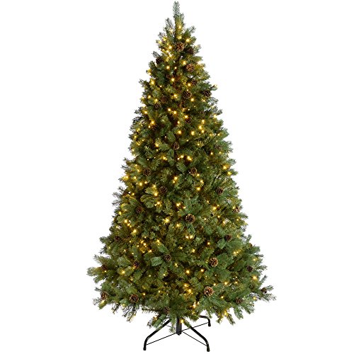 7ft Pre-Lit Craford Christmas Tree with Pinecones & 500 LED Lights