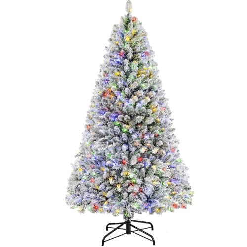 6ft Flocked Snowflake Christmas Tree with 470 Lights