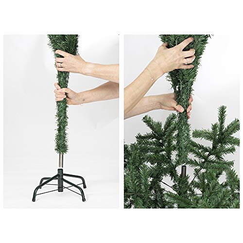 Bravich 120 CM / 4 Ft Green Christmas Tree With 300 Tips & Base Stand. Large Thick Tinsel PVC Artificial Tree For Indoor Xmas Home Decorations. Easy Fold Pine Branches & Light For Storage.