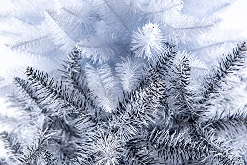 SHATCHI Snowy Mountain Tips with 4 Shades of Black and White Artificial Christmas Tree Holiday Home Xmas Festive Decorations, PVC, 7FT