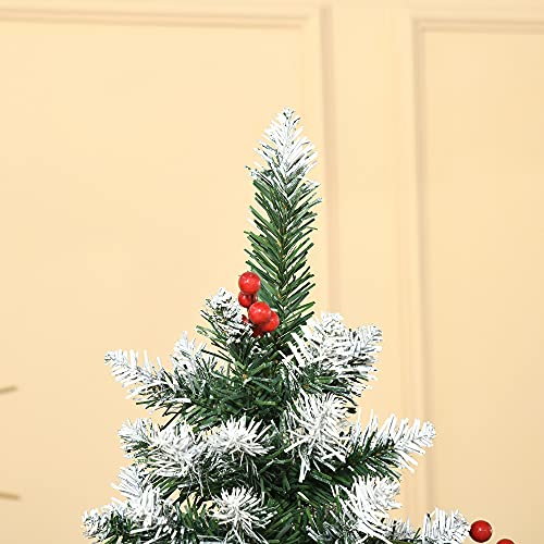 6FT Artificial Xmas Tree with Red Berries and Pinecones