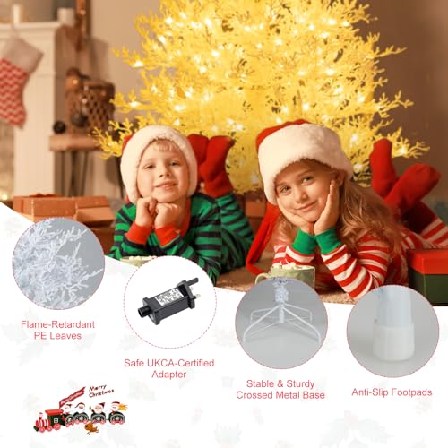 Pre-lit Artificial Christmas Tree with Multicolor LED Lights