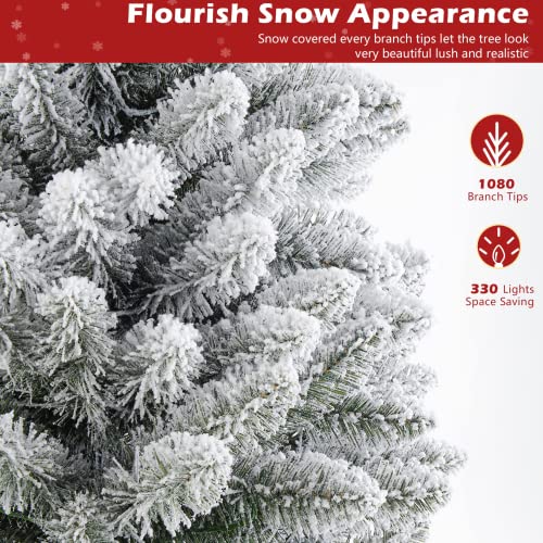 6ft Flocked Snowflake Christmas Tree with 470 Lights