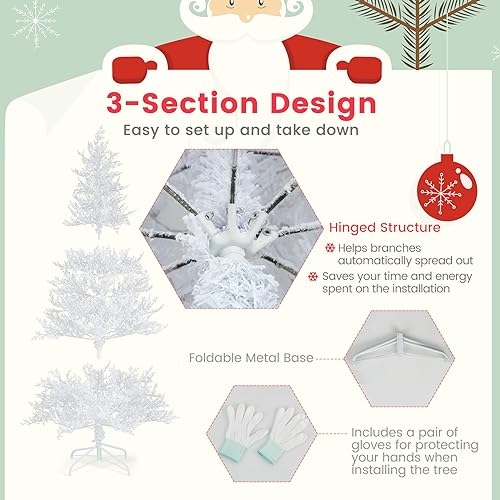 Pre-lit Artificial Christmas Tree with Multicolor LED Lights