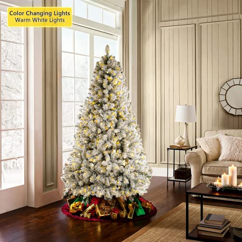 6ft Flocked Snowflake Christmas Tree with 470 Lights