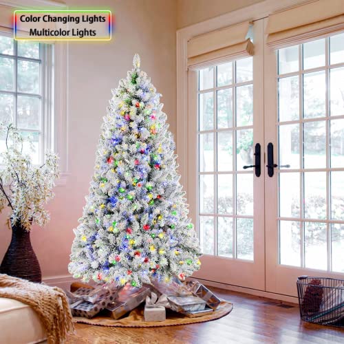 6ft Flocked Snowflake Christmas Tree with 470 Lights