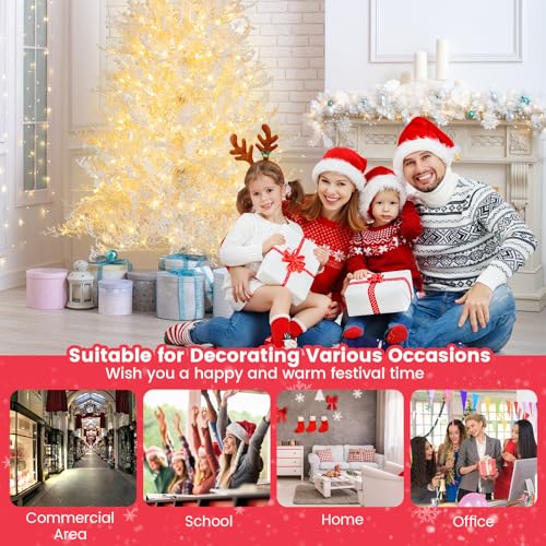 Pre-lit Artificial Christmas Tree with Multicolor LED Lights