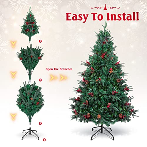 6ft Christmas Tree: Green, Holiday Decoration with Stand