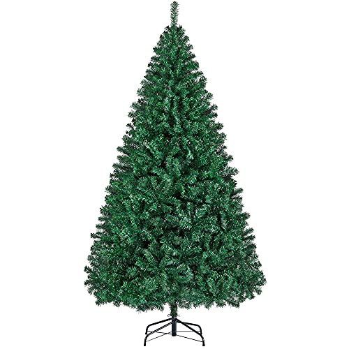 7ft Hinged Spruce Christmas Tree with Foldable Stand