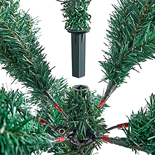 Yaheetech 7ft Artificial Christmas Tree Hinged Spruce Xmas Pine Tree with Foldable Stand Holiday Decorations Indoor/Outdoor
