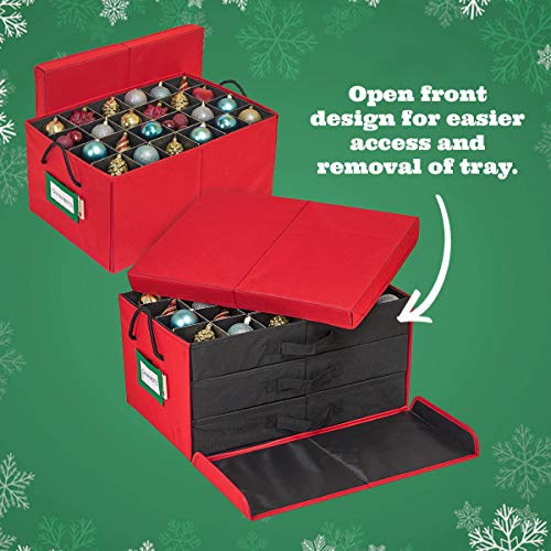 Christmas Ornament Storage Box with Dividers - 72 Ornaments