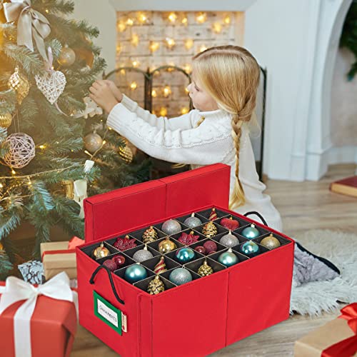 Christmas Ornament Storage Box with Dividers - 72 Ornaments