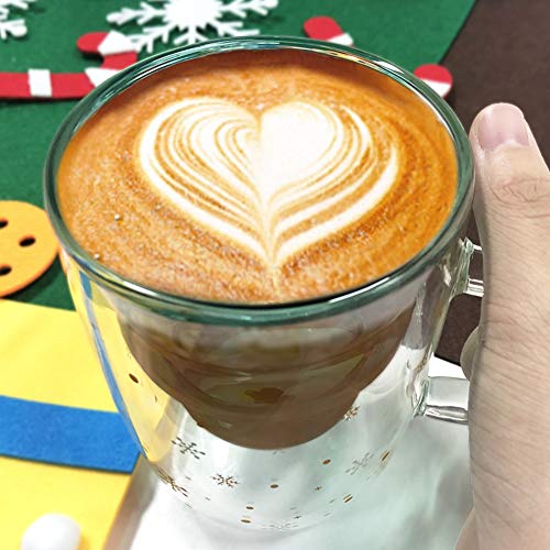 Cute Christmas Insulated Glass Mug with Lid