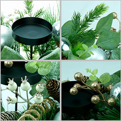 28" Triple Candle Holder for Christmas Decoration