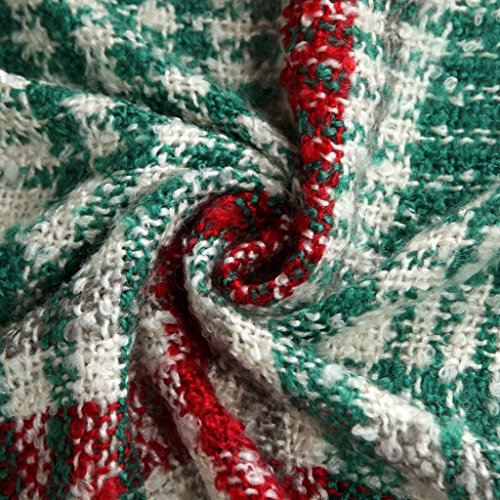 Christmas Plaid Throw with Fringes