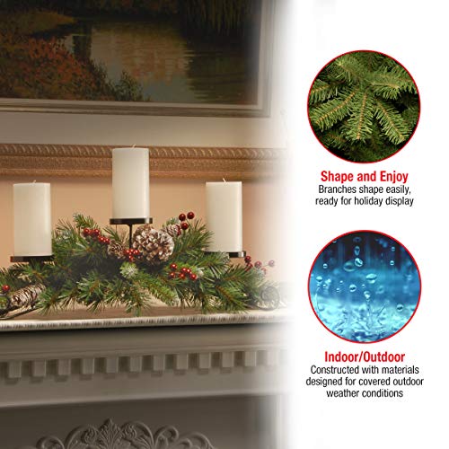 Frosted Berry Centerpiece with 3 Candle Holders