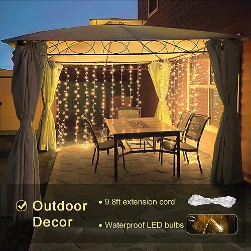 300 LED Remote Control Curtain Lights for Christmas