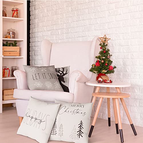 Christmas Farmhouse Pillow Covers - Set of 4