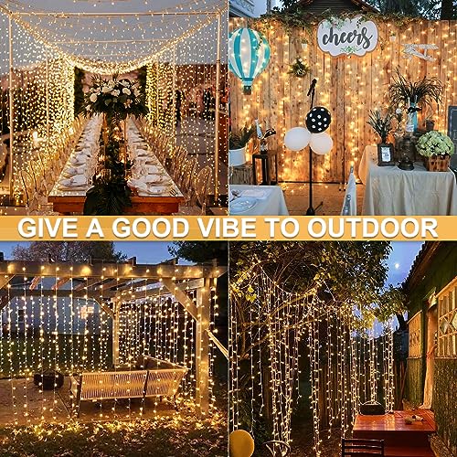 300 LED Remote Control Curtain Lights for Christmas