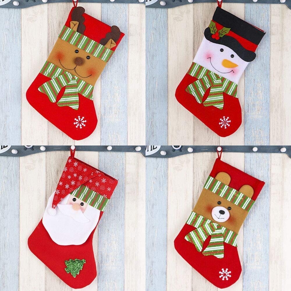 Set of 4 Festive Christmas Stockings