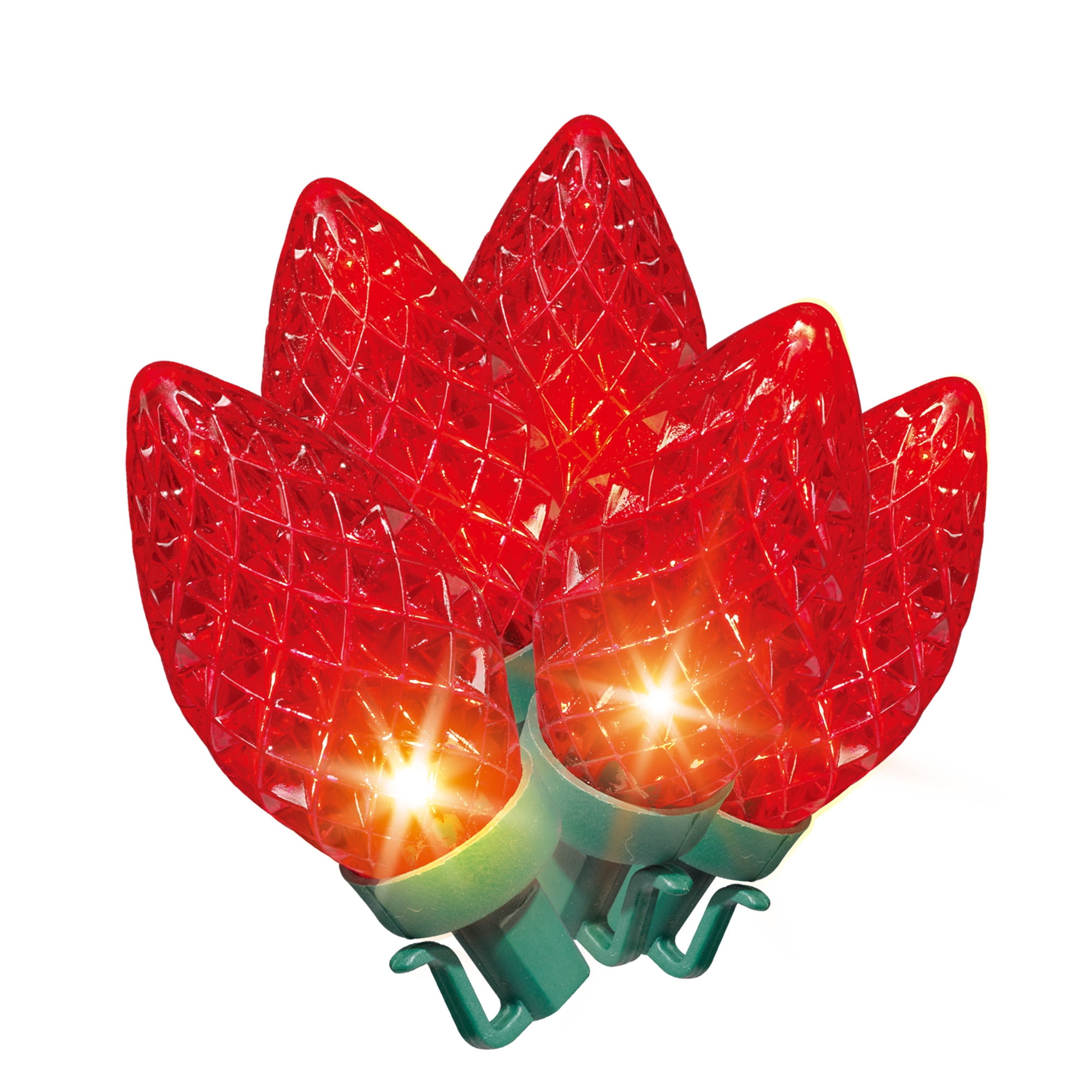 Red Diamond-Cut C9 LED Christmas Lights (400ct)