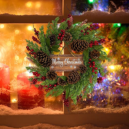 Festive Pinecone Berry Wreath - 20