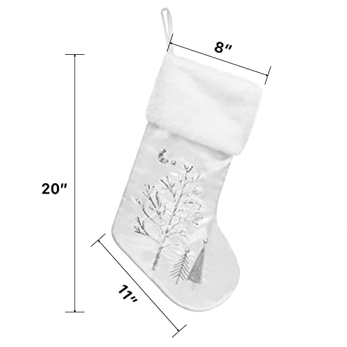 Silver Sequin Stockings: 6-Pack for Family