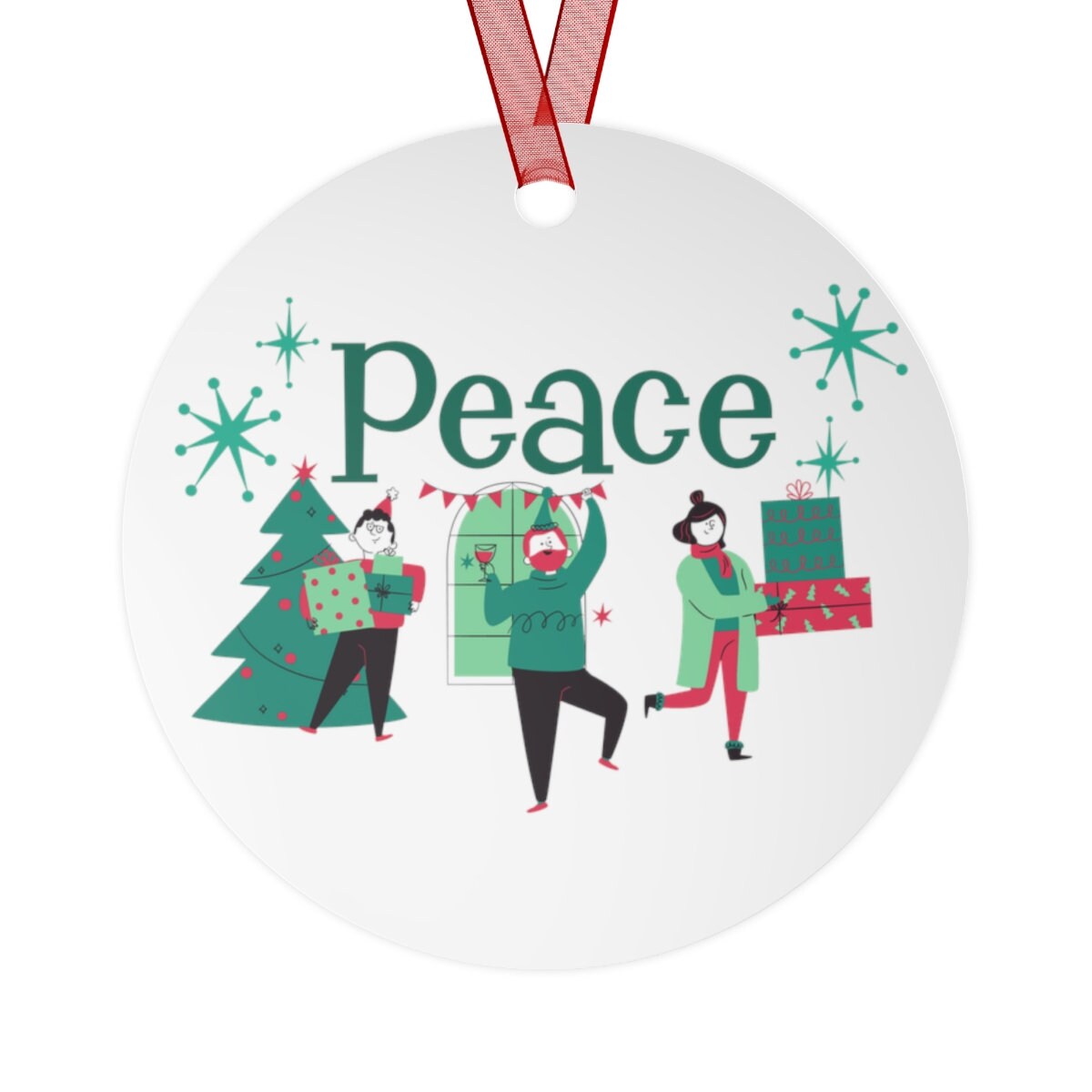 Retro Peace Christmas Ornament - Kitsch Gift Idea