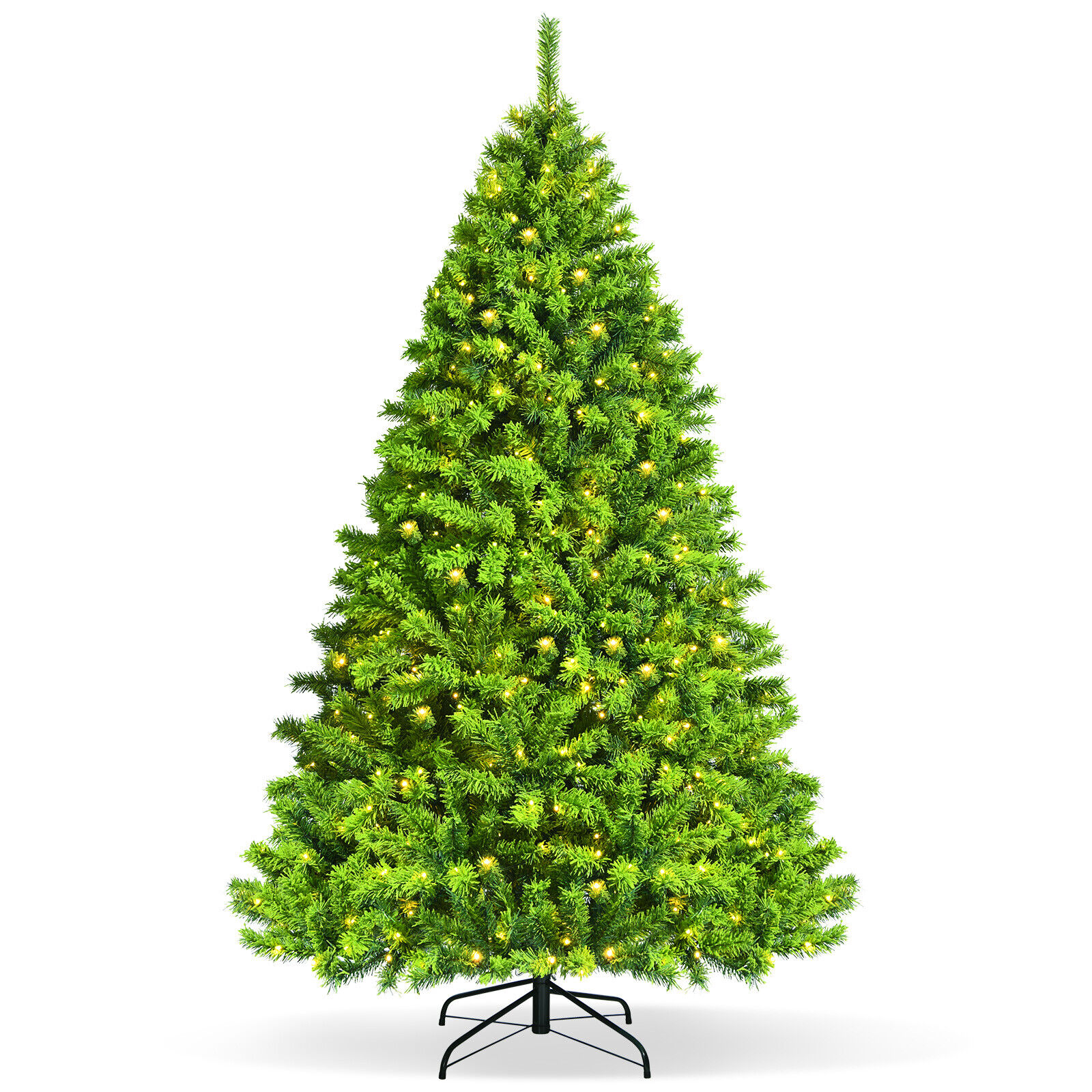 Green Flocked Pre-Lit 7.5FT Christmas Tree