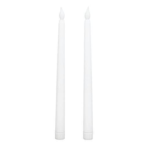 plplaaoo Flameless Tea Candles 2 Pack, Taper LED Candle Sticks,Battery Operated Candles for Wedding,Table,Festival Celebration,Halloween,Christmas Decorations(White)
