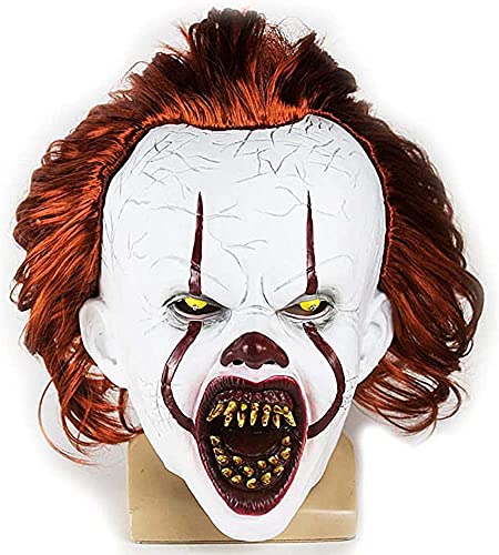 SHIFANQI Pennywise Scary Clown Latex Mask Joker Scary Creepy Halloween Costume Props Cosplay Face Mask for Adults, Kids (Creepy Tooth)