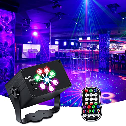 Katomi Disco Lights with Strobe Projector 240 Patterns Effects,Remote Control Mini LED UV Party Lamp with Music Activated for Birthday,Home Gathering, Christmas,Halloween,Stage Rave USB Powered