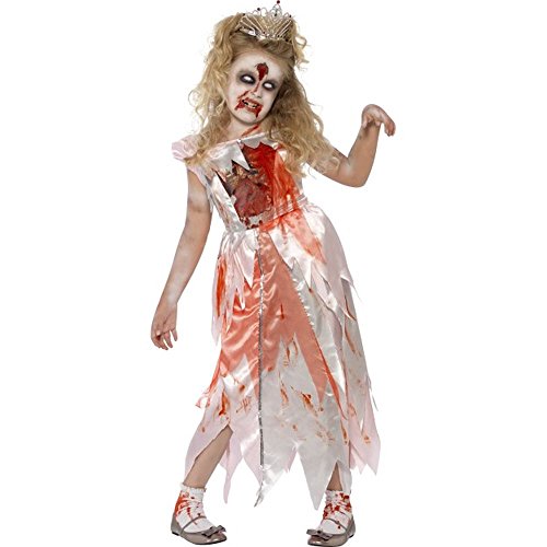 Smiffys Children's Sleeping Zombie Princess Costume, Bloody Dress, Size: M, Colour: Pink and Red, 44283