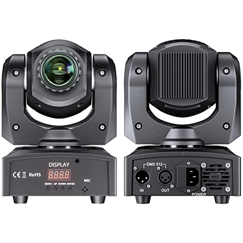 BETOPPER 7 GOBO Moving Head 10W LED Stage Lights Beam Lights Professional DMX512 Spot Light for DJ Disco Bar Party Ballroom Halloween Christmas