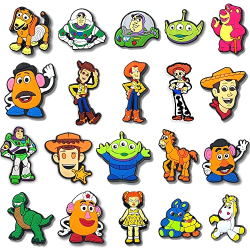 20pcs Shoe Decoration Charms, Shoe Charms for Toy Story for Croc Charms, Durable Water Proof Shoe Decoration, Bracelet Wristband Accessories|/Birthday/Party/Gifts for Teens/Cartoon Boys Girls