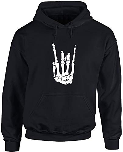Hippowarehouse Skeleton Hand Unisex Hoodie Hooded top (Specific Size Guide in Description) Black