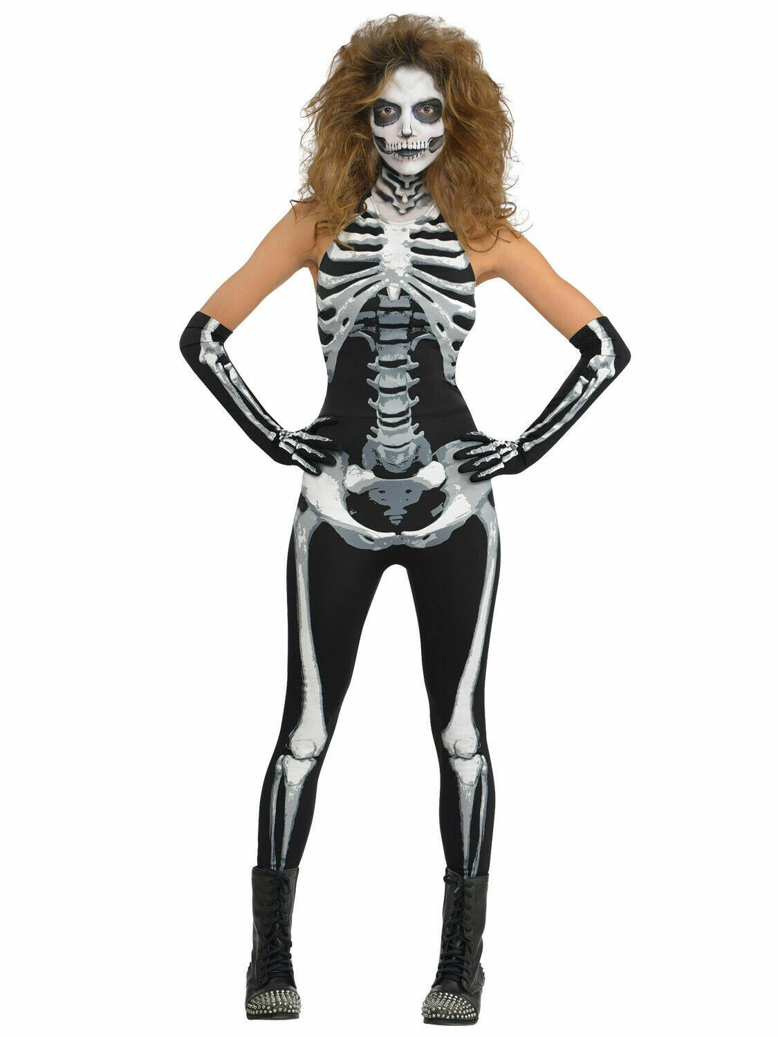 amscan 844608 Adults Sexy Bone-A-Fied Babe Fancy Dress Halloween Skeleton Costume UK Dress 10-12