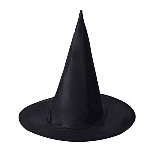 Halloween Witch Hat, Black Pointed Wizard Hat, Witch Costume Accessories, Halloween Dress Up Boys And Girls (Black) (black)
