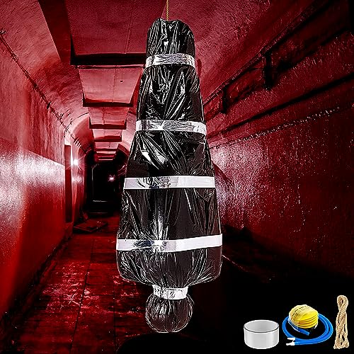 Halloween Dead Body Props, 59.8Inch Hanging Corpse Halloween Props, Halloween Scary Fake Corpse Dead Victim Props, Halloween Decorations Fake Corpse
