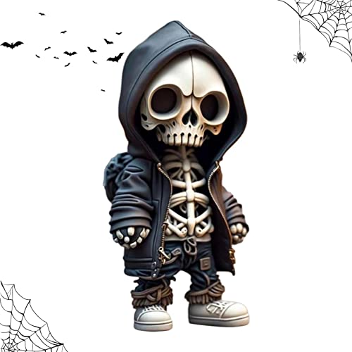 Cool Skeleton Figurines | Skeleton Statue Gothic Decor | Mini Resin Skeleton Ornaments Gothic Home Decor | Exquisite Skull Figurine Halloween Decorations Gifts for Friends