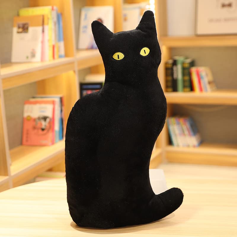 21inch Black Cat Stuffed Animal Pillow,Cat Plushie Plush Toy Pillow,Stuffed Animal Cat Plush for Kids Large Stuffed Animal Toy Soft Cat Throw Pillow,Plush Pillows for Boy and Girl Room Decor (black)