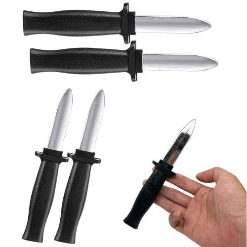 NA 4 Pcs Disappearing Dagger Knife Joke Trick Halloween Prop Retractable Fake Knife Plastic Blade Toy Dagger Fake Knife Prop Prank Magic Tricks Prop for Kids Adults Fool's Day Party Favor