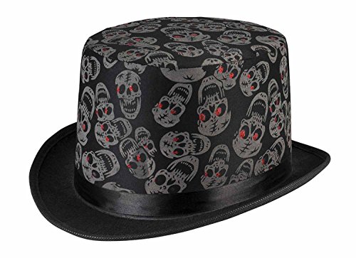 Boland 96997 Halloween Day Of The Dead Skull Skeleton Top Hat Black Fancy Dress Accessory One Size